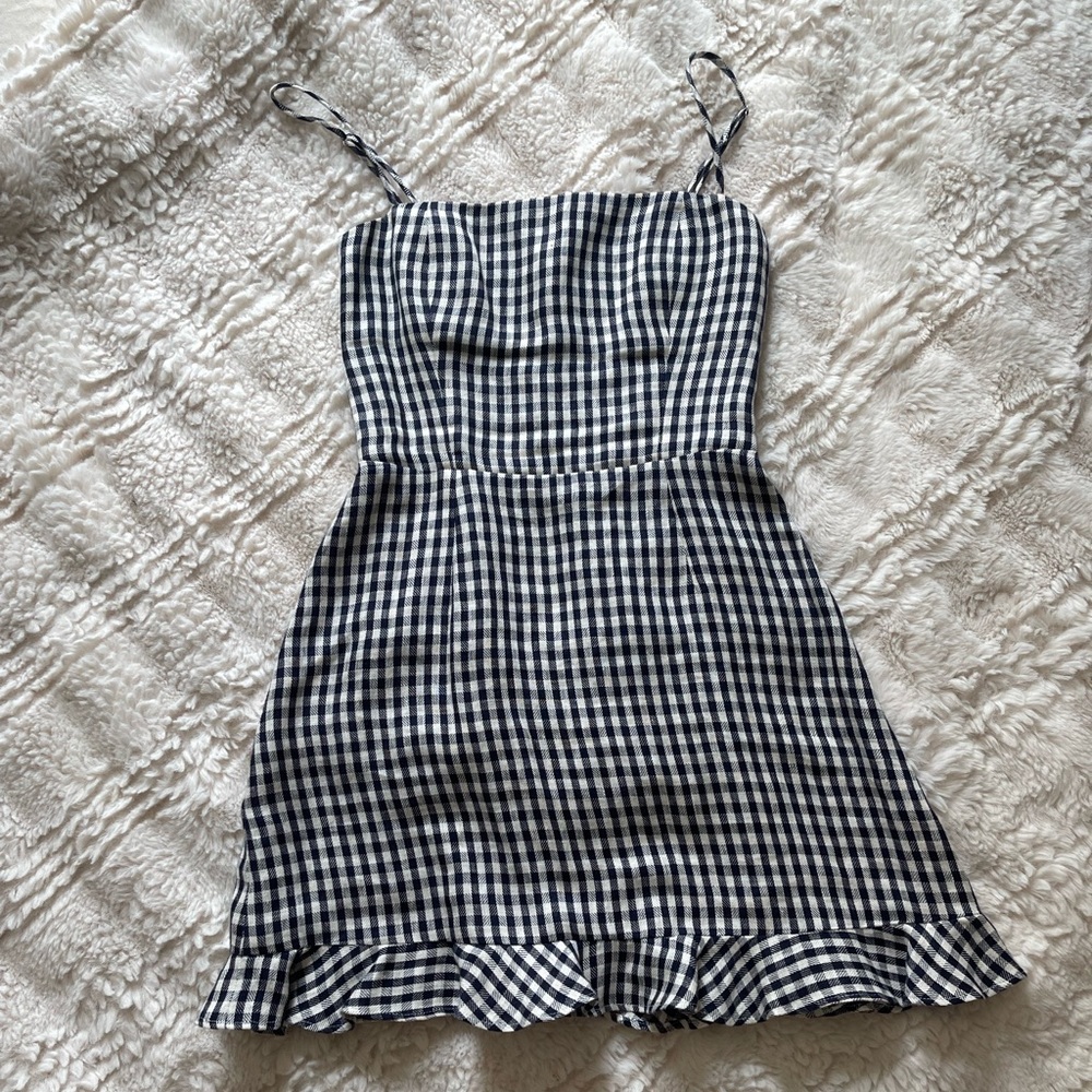 Reformation checkered mini dress size 2